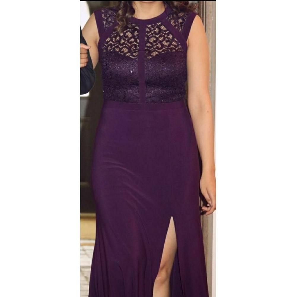 Plum evening dress